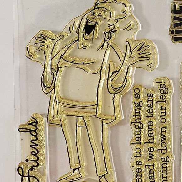 #104 Stamp Set Funny Ladies Friendship Laughter Happy - Picture 5 of 7